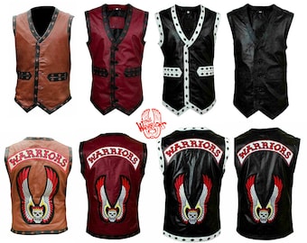 The Warriors Handmade Movie Stylish Vest Leather Jacket Bike Riders Halloween Costume Warriors Waistcoat cult classic movie coney island