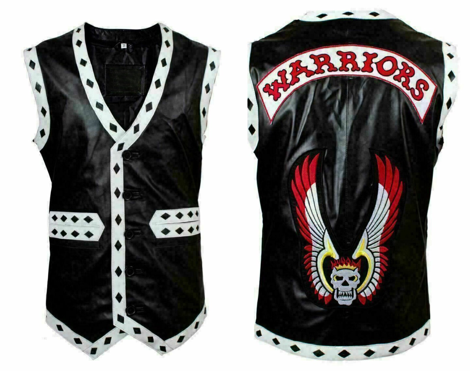 The Warriors Handmade Movie Stylish Vest Leather Jacket Bike Riders