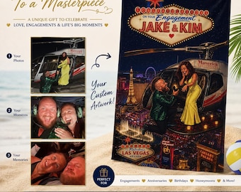 Custom Designed Caricature Beach Towels | Using your Personal Photos to Create a Unique Congratulatory Gift Perfect for all Events