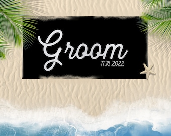 Personalized Bride and Groom Towels | Custom Name Beach Towel, Thoughtful Engagement Towel Perfect for Honeymoons and Shower Gift!