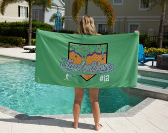 Personalized Baseball Ice Cream Drip, Custom Towel Perfect for your baseball player Softball, Baseball, Sports