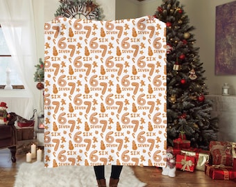 Personalized Happy Camper Blanket - Custom Name Blanket - Christmas, Camping, Glamping, Outdoors, Nature, Flannel Boarder