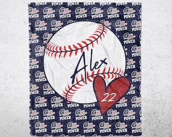 Sports Team Personalized Name Blanket Perfect for Youth and even Adult Leagues! Baseball, Football, Soccer, Tennis, Bowling.