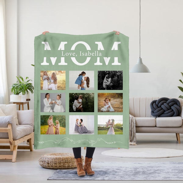 Mom Photo Blanket, Custom Blanket Perfect for Mom, Grandma, Auntie, Stepmom, God Mother, GiGi, Mimi, Nana or for anyone! Mother's Day Gift