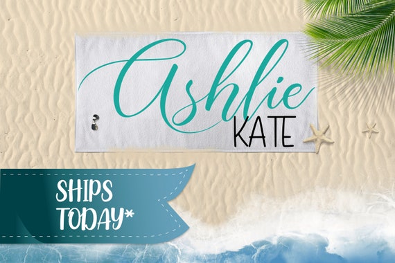 Personalized Big Name Script Custom Color Options Beach - Etsy