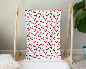Cherry and Heart Blanket, Custom Blanket Perfect for Kid's Room, Teen's and even Grown ups!