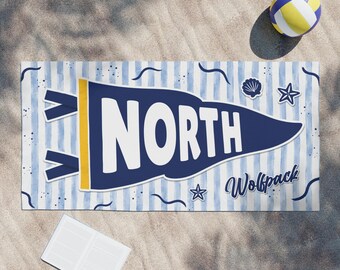 Personalized Pennant Beach Towel | Custom Name, Thoughtful Gift, Perfect Graduates, Schools, Teams, Houses, Events, and much more.