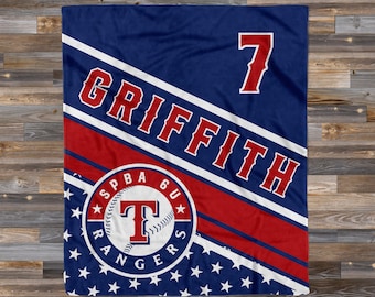 Personalized Sports Team Blanket, Star Custom Blanket Perfect for Youth and even Adult Leagues! Baseball, Football, Soccer, Tennis, Bowling.