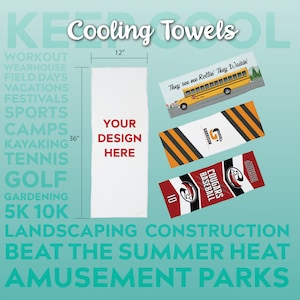 Cooling Towel Personalized-Team Gifts-Baseball, Football, Golf, Tennis, Beach, Yard Work, Workout