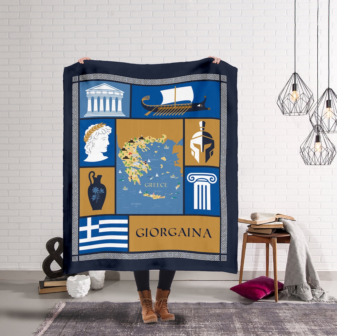 Personalized Greek Heritage Name Blanket Greek Heritage Greek Family