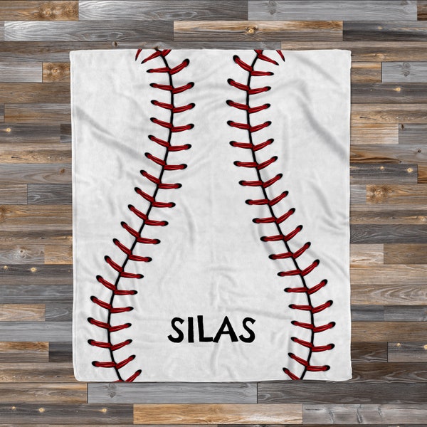 Personalized Baseball + Name Blanket, Custom Blanket Perfect for Kid's sports, Teen's and even Grown ups!