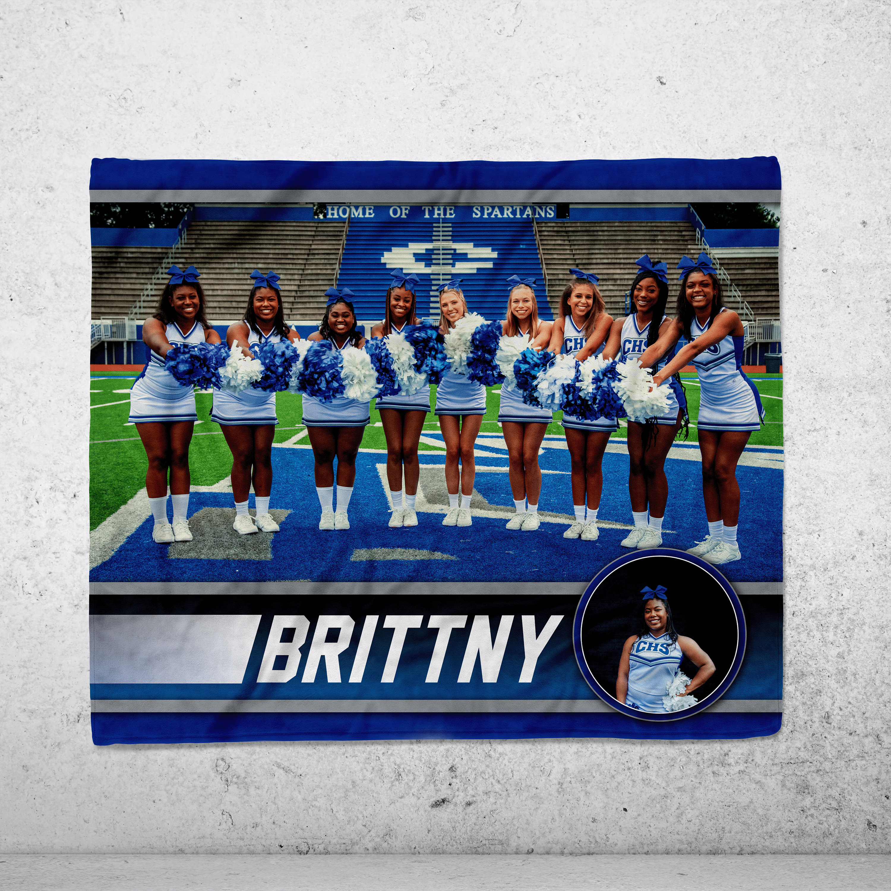 Custom Individual, Team Sport, Coach or Senior Blanket  - Perfect Graduation Gift. Celebrate Your Senior Proudly with this Bleacher Blanket
