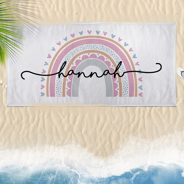 Rainbow Beach Towel Etsy