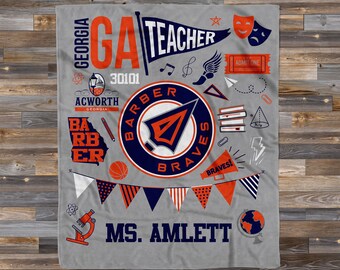 Personalized School Spirit Blanket, Star Custom Blanket Perfect for Youth and even Adults!