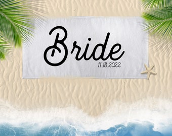 Personalized Bride and Groom Towels | Custom Name Beach Towel, Thoughtful Engagement Towel Perfect for Honeymoons and Shower Gift!