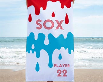 Personalized Baseball Ice Cream Drip, Custom Towel Perfect for your baseball player