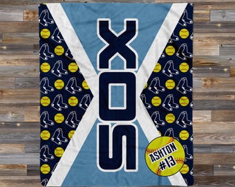 Personalized Sports Team Name Blanket Perfect for Youth and Adult Leagues! Baseball, Football, Soccer, Tennis, Bowling.