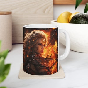 Leo Warrior Woman Koffiemok | Keramische mok 11oz | Mok van de Koffie van de Vrouw van de Krijger | Theemok | BPA-vrije koffiemok