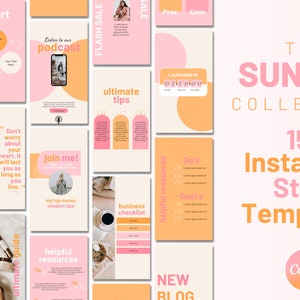 Instagram Story Template, Instagram Stories Canva, Instagram Template Canva, Instagram Story Highlight, Bright Instagram Story Template Post