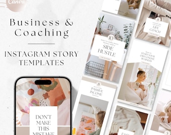 Modèles d'histoires Instagram modernes, graphiques de réseaux sociaux pour le coaching d'entreprise, modèles minimalistes de toile d'entrepreneur, histoire de créateur de contenu