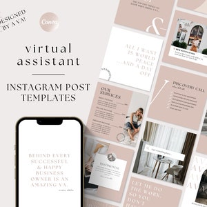 Virtual Assistant Instagram Templates, VA Instagram Post, VA Social Media Marketing, Remote Worker Template, Virtual Assistant Template