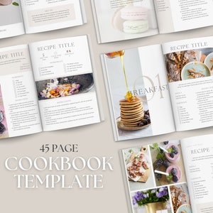 Modelo de livro de receitas, modelo de livro de receitas, cartão de receitas, planejador de refeições, pasta de trabalho de página de receitas, modelo de fichário de receitas, modelo de receita editável