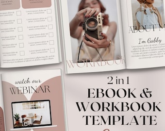 EBook Template Canva, Course Creator Ebook Workbook Template Canva, Lead Magnet Template, Workbook Template, Coaching Ebook Canva Template