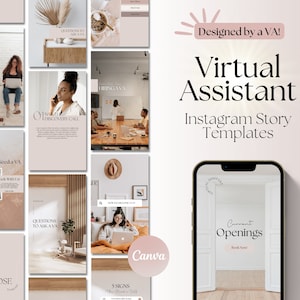 Virtual Assistant Instagram Templates, VA Instagram Templates, VA Templates, Virtual Assistant Canva Templates, VA Social Media Templates