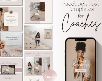 Facebook Template for Coaches, Coach Facebook Template, Social Media Post, Content Creator Post, Blogger Template, Small Business Post