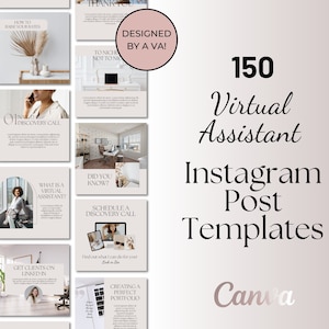 Virtual Assistant Instagram Post Templates, VA Instagram Posts, VA Social Media Marketing, Virtual Assistant Canva Templates, VA Marketing