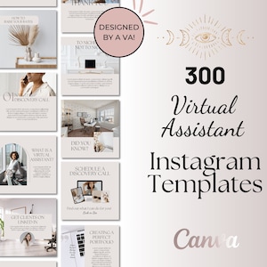 Virtual Assistant Instagram Templates, VA Instagram Templates, VA Social Media Marketing, Virtual Assistant Canva Templates, VA Marketing