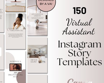 Virtuele assistent Instagram-verhaalsjablonen, VA Instagram-sjablonen, VA socialemediamarketing, virtuele assistent canva-sjablonen