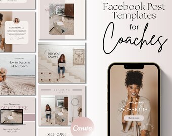 Facebook Template for Coaches, Coach Facebook Template, Social Media Template, Content Creator Post, Blogger Template, Small Business Post