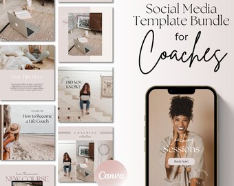 Social Media Templates for Coaches, Coach Instagram Templates, Coach Facebook Templates, Social Media Post, Content Creator Template