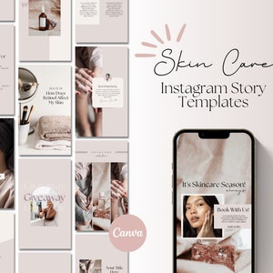 Esthetician Instagram Story Templates, Skincare Template, Skincare Instagram Canva, Esthetician Story, Spa Instagram Templates