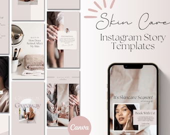Esthetician Instagram Story Templates, Skincare Template, Skincare Instagram Canva, Esthetician Story, Spa Instagram Templates