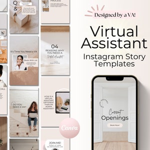 Virtual Assistant Instagram Templates, VA Instagram Templates, VA Templates, Virtual Assistant Canva Templates, VA Social Media Templates