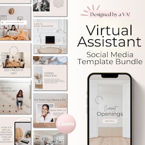 Virtual Assistant Social Media Templates, Virtual Assistant Templates, VA Templates, Virtual Assistant Canva Templates, VA Instagram Post