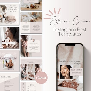 Esthetician Instagram Post Templates, Skincare Social Media Template, Skincare Instagram Canva, Esthetician Instagram Post, Spa Instagram