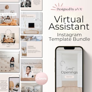 Virtual Assistant Instagram Templates, VA Instagram Templates, VA Templates, Virtual Assistant Canva Templates, VA Social Media Templates
