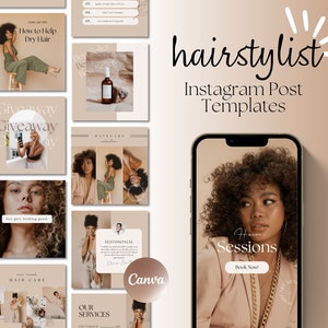 Hairstylist Instagram Post Template, Haircare Social Media Templates, Hair Beauty Salon Instagram Template, Hair Stylist Instagram Template