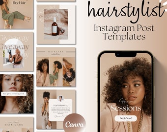 Hairstylist Instagram Post Template, Haircare Social Media Templates, Hair Beauty Salon Instagram Template, Hair Stylist Instagram Template