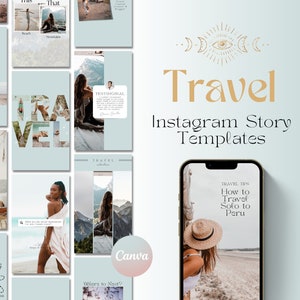 Travel Instagram Templates, Travel Agent Template, Travel Digital Download, Instagram Canva Template, Travel Blogger Template