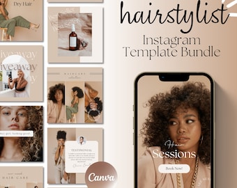 Hairstylist Instagram Templates, Haircare Social Media Templates, Hair Beauty Salon Instagram Templates, Hair Stylist Instagram Templates
