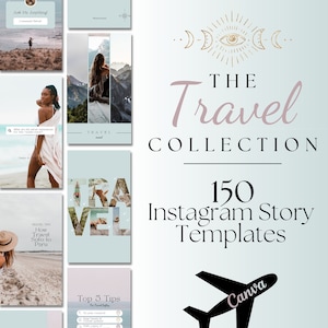 Travel Instagram Story, Travel Digital Download, Travel Agent Template, Instagram Canva Template, Travel Itinerary Template, Travel Blogger