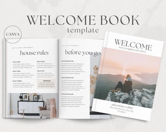 Airbnb Welcome Book Template, House Host Manual Guidebook Template, VRBO Welcome Book, Vacation Rental Template, Canva Welcome Guide