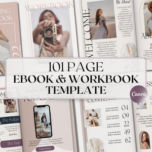 EBook Template Canva, Course Creator Ebook Workbook Template Canva, Lead Magnet Template, Workbook Template, Coaching Ebook Canva Template