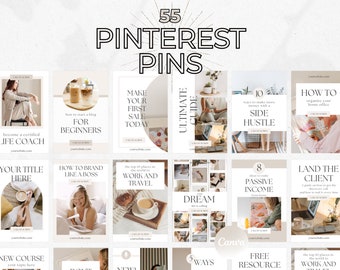 Pinterest Pin Template, Pinterest Template, Pin Template Canva, Coaching Pinterest Pins, Pinterest Pin Design, Blogger Template, Neutral Pin