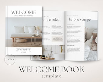 Airbnb Welcome Book Template, House Host Manual Guidebook Template, VRBO Welcome Book, Vacation Rental Template, Canva Welcome Guide