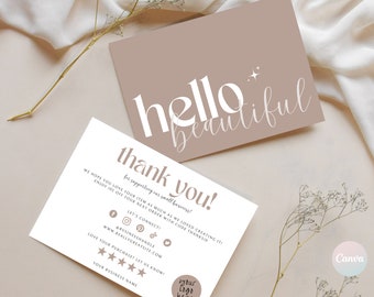 Thank You Cards Business, Thank you Cards Small Business, Editable Thank You Cards Printable, Customer Thank You, Package Insert Card